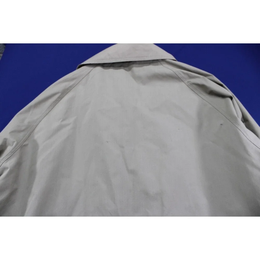 Vintage‎ English Square Polyester Trench Coat Beige Size XL